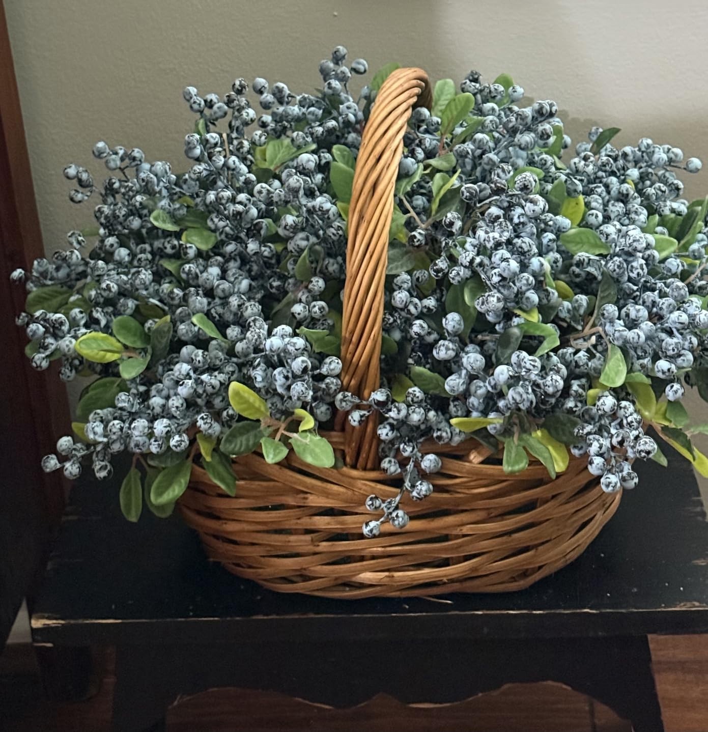 10Pack Artificial Flowers California Faux Blueberries Artificial Stems for Decor