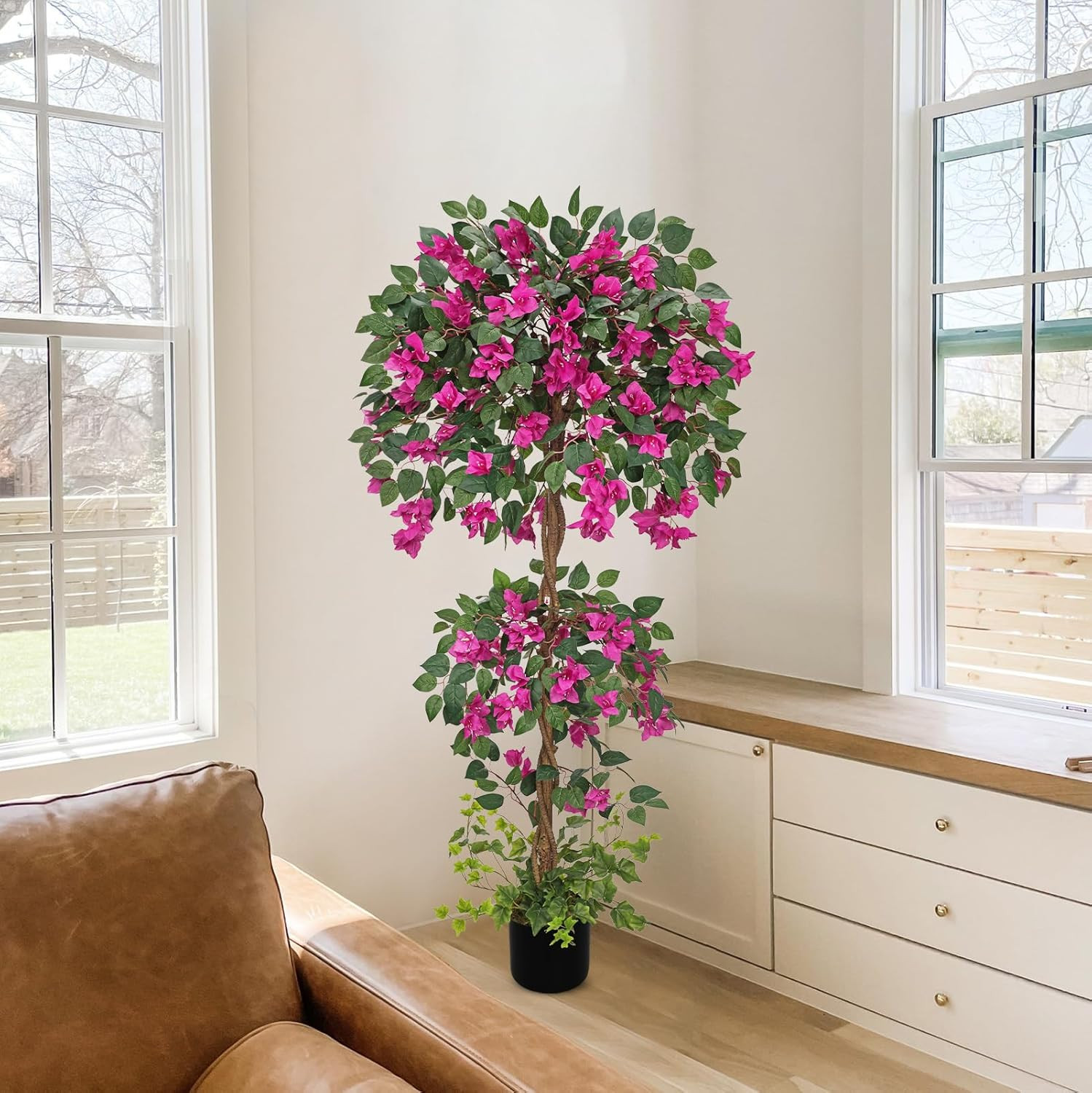 4.92FT Pink Faux Bougainvillea Tree for Home & Office Décor
