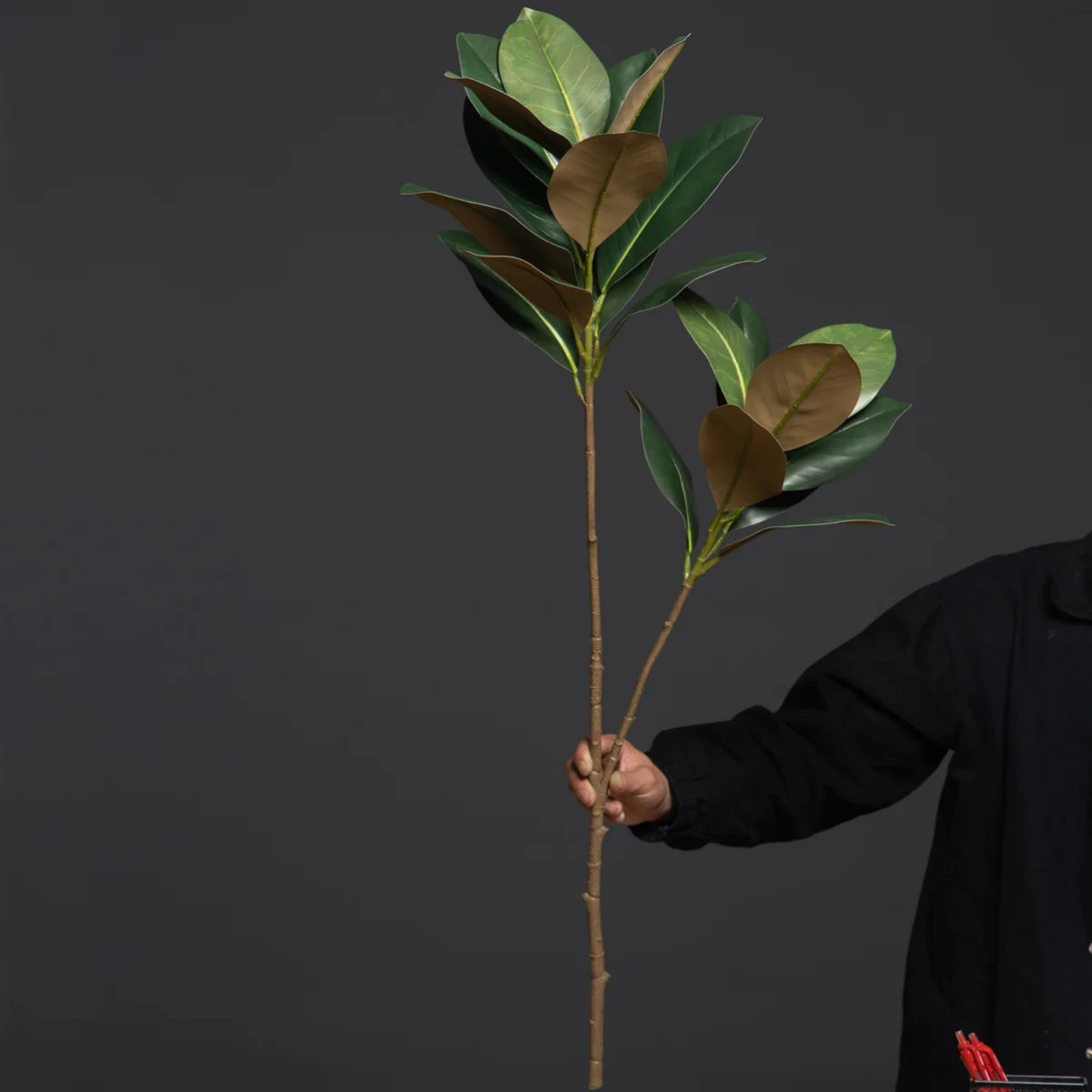 105cm 2 Forks Large Artificial Plants Fake Magnolia Tree Branch Plastic