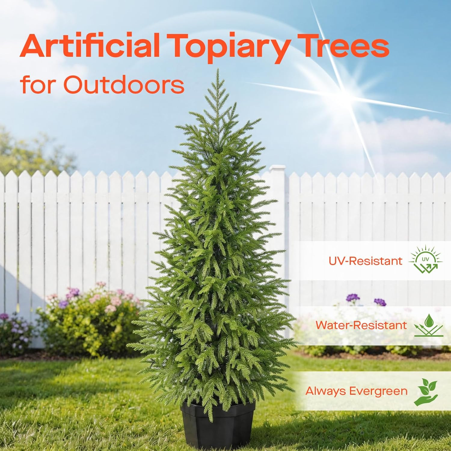 3FT UV Resistant Artificial Topiary Set of 2 for Outdoor Home Decor
