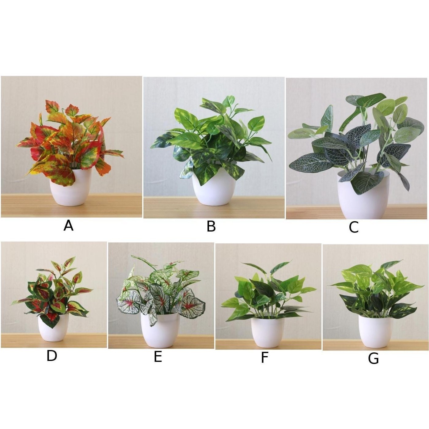 Artificial Plants Fake Plants Plastic Small Green Tree Flower Potted Ornament