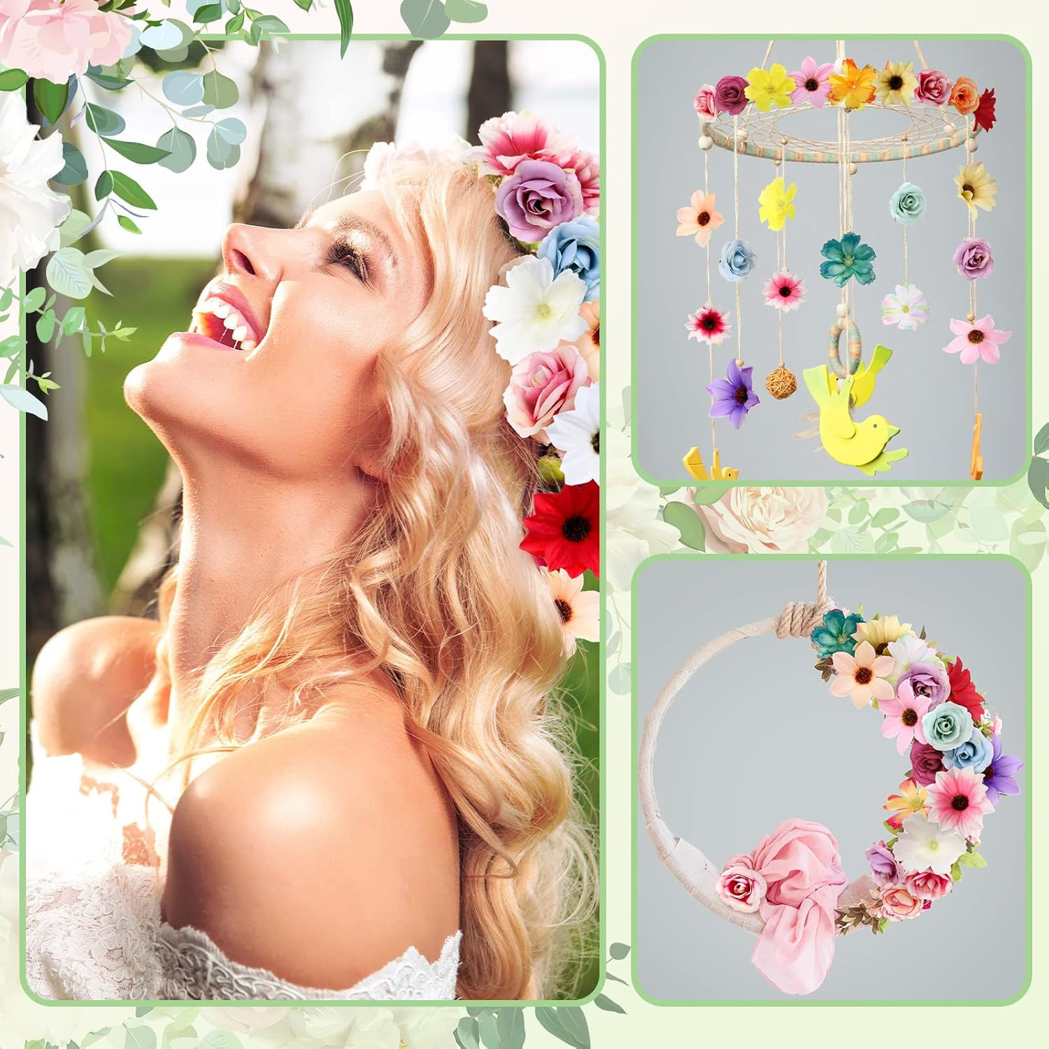 100 Pcs Small Fake Flowers for Crafts Mini Multicolor Artificial Flower Heads fo