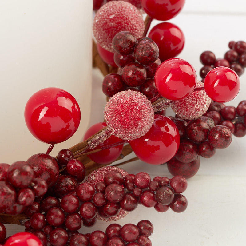 Set of 4 Red Artificial Christmas Berry 6-1/2″ Rings
