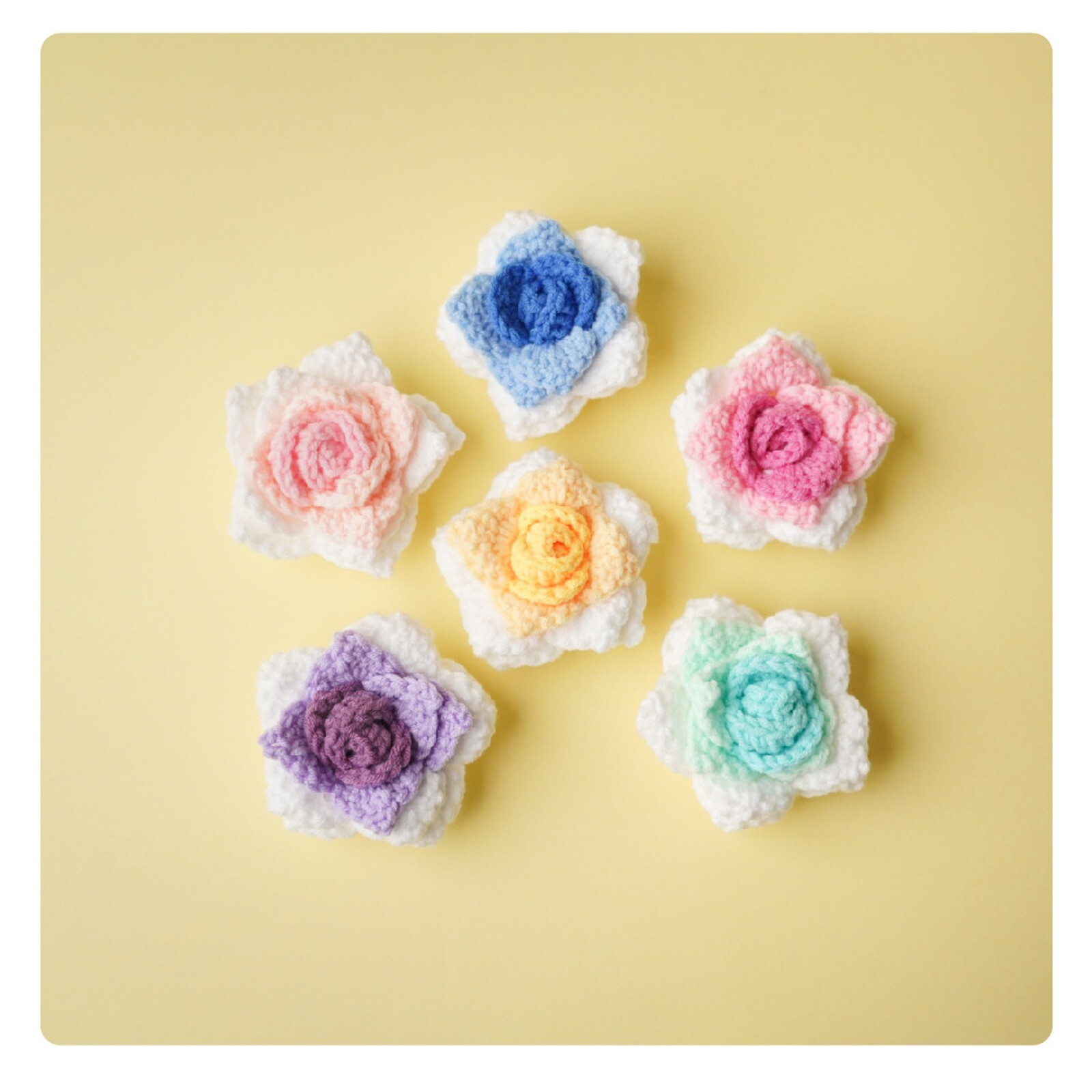 10 PCS Hand-woven Simulated Roses Sunflower DIY Clothing Accessories