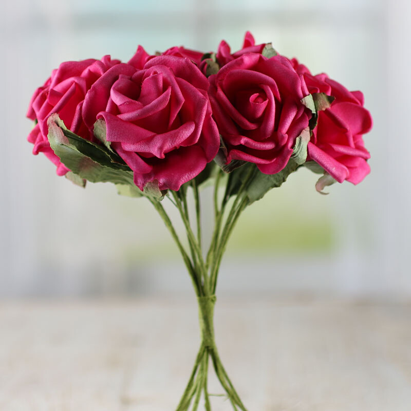 Factory Direct Craft Sweet Bundle of Colorful Beauty Roses for Event Decor