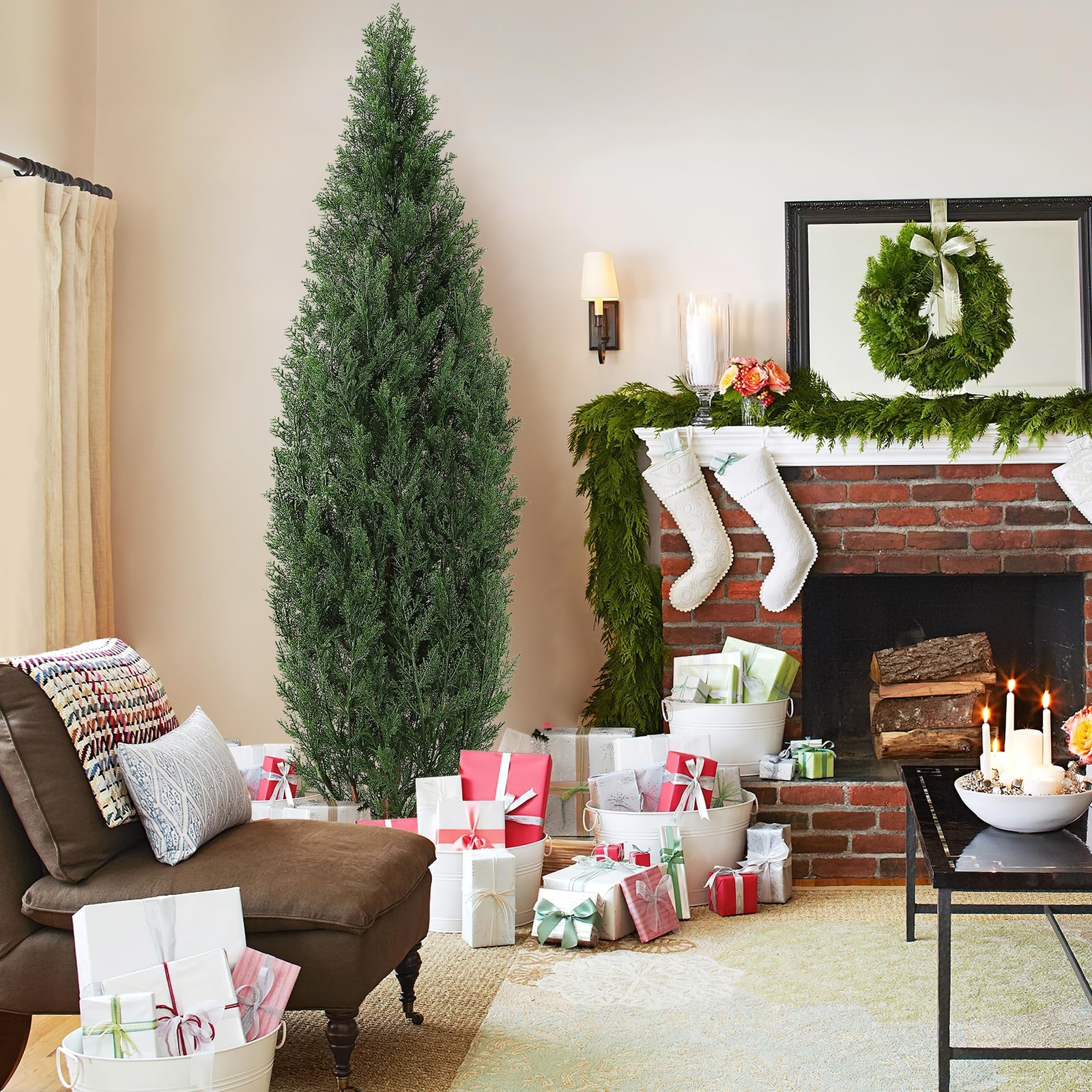 2 PACK 3FT-5FT Artificial Topiary Tree Faux Plant Home Decor UV Indoor Outdoor