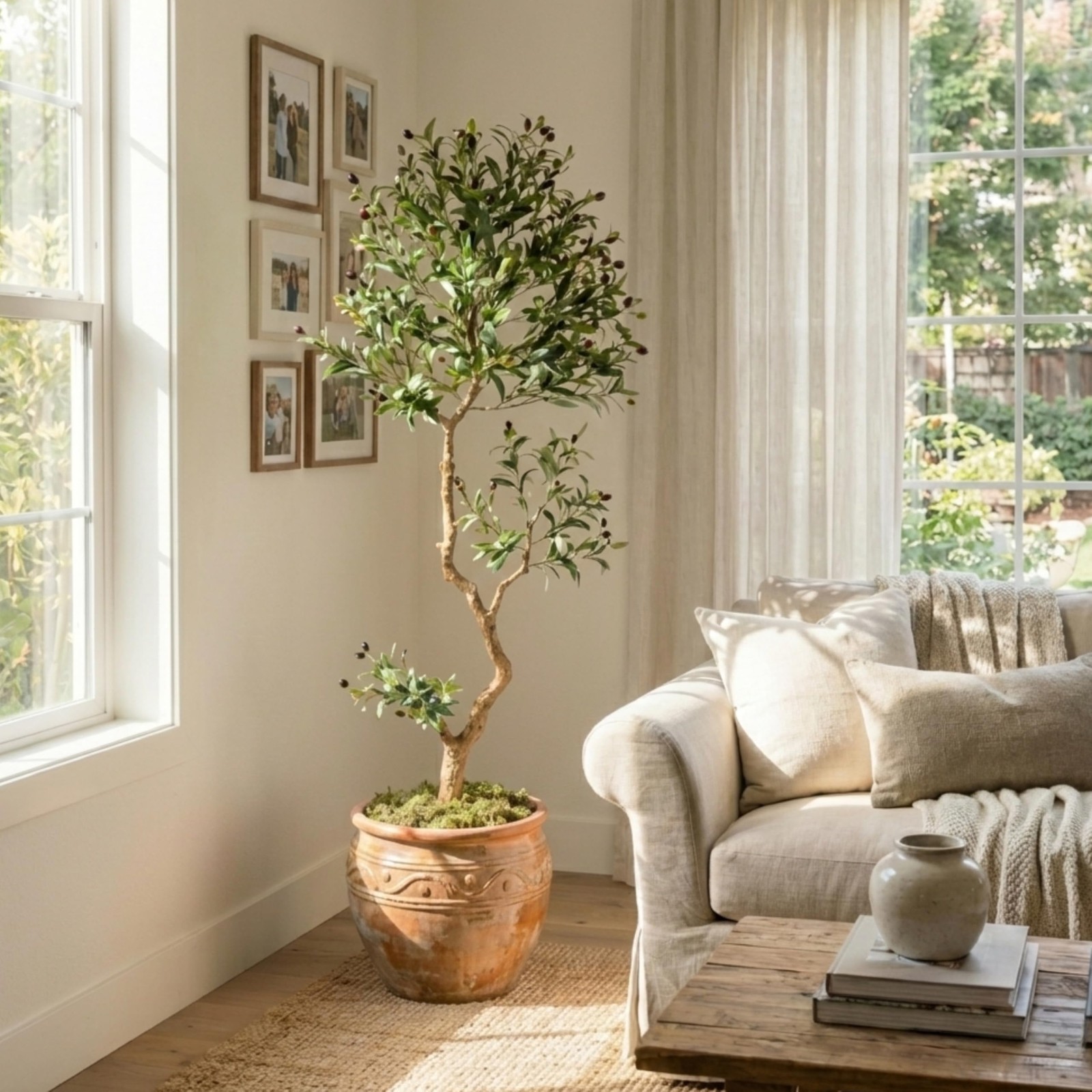 Fake Olive Tree 6.0 Feet – Artificial Plants Indoor, Faux Olive Tree, Fake Tr…