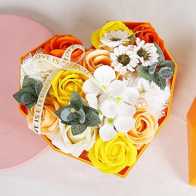 Fashion Heart Soap Flower Gift Set Valentine Roses Boutique Package Gifts