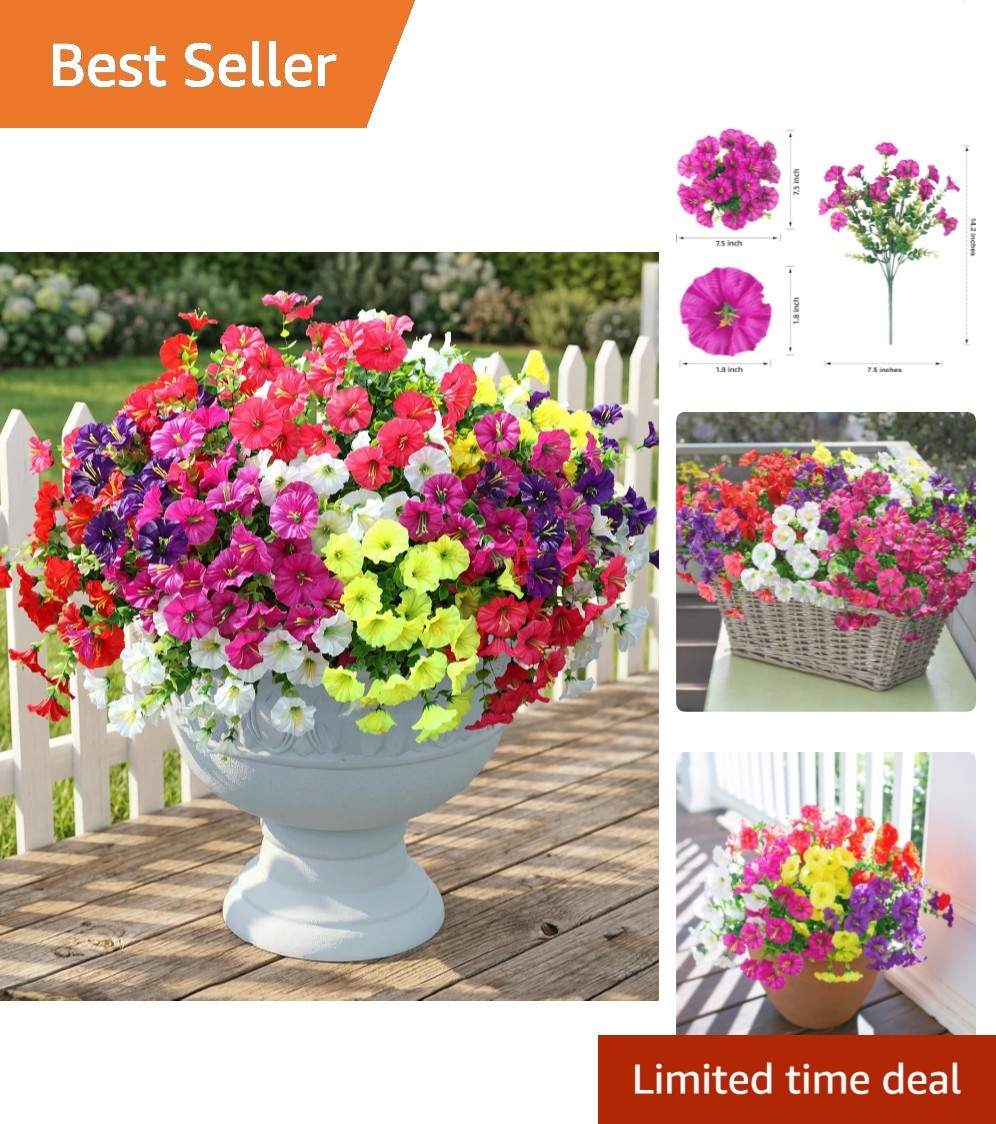 Lifelike 12-Bundle Morning Glory with Eucalyptus – Perfect for Porch and Patio