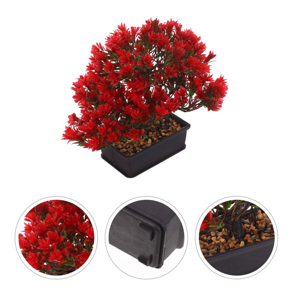 Artificial Bonsai Tree Plastic Desk Ornament for Japanese Style Home Decoration
