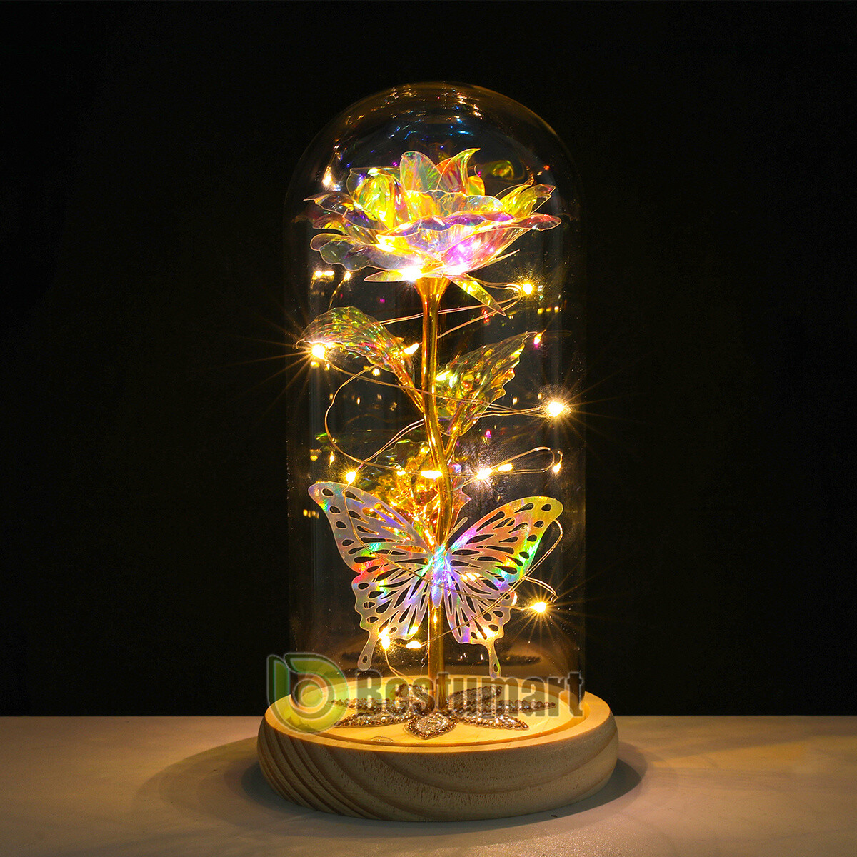 Eternal Rose LED Light in Glass Flower Gift for Her Valentine’s Christmas Gift