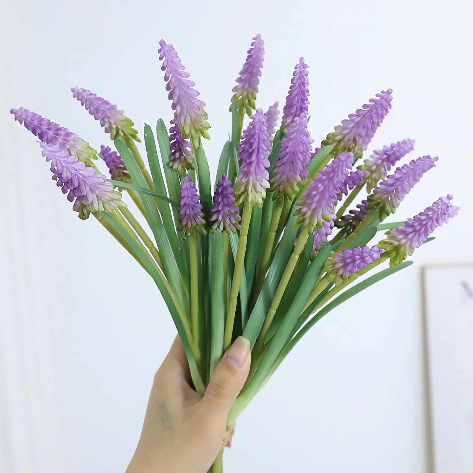 10pcs Artificial Grape Hyacinth 12″ Latex Fake Muscari Faux Hyacinth for Vase…
