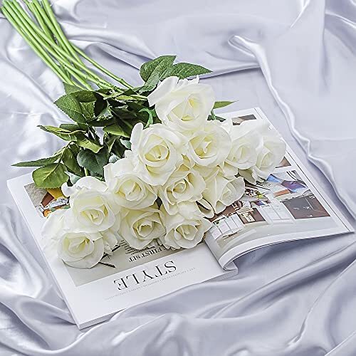 Grand Verde Roses Real-Touch Artificial Flowers Latex Full Assorted Colors