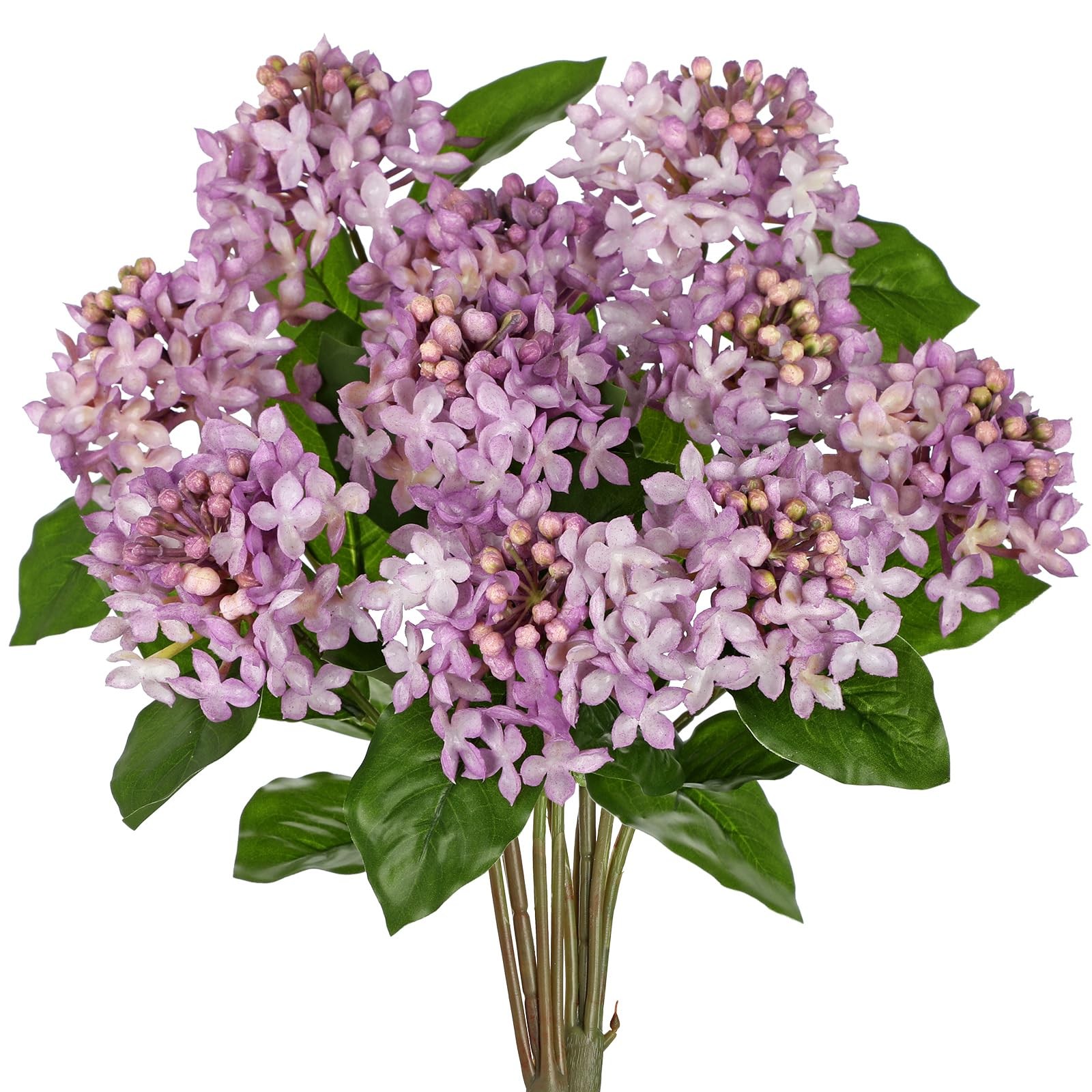 Purple Hydrangea Artificial Flowers 2 Bouqutes, 15.7″ Real Touch Faux Hydrang…