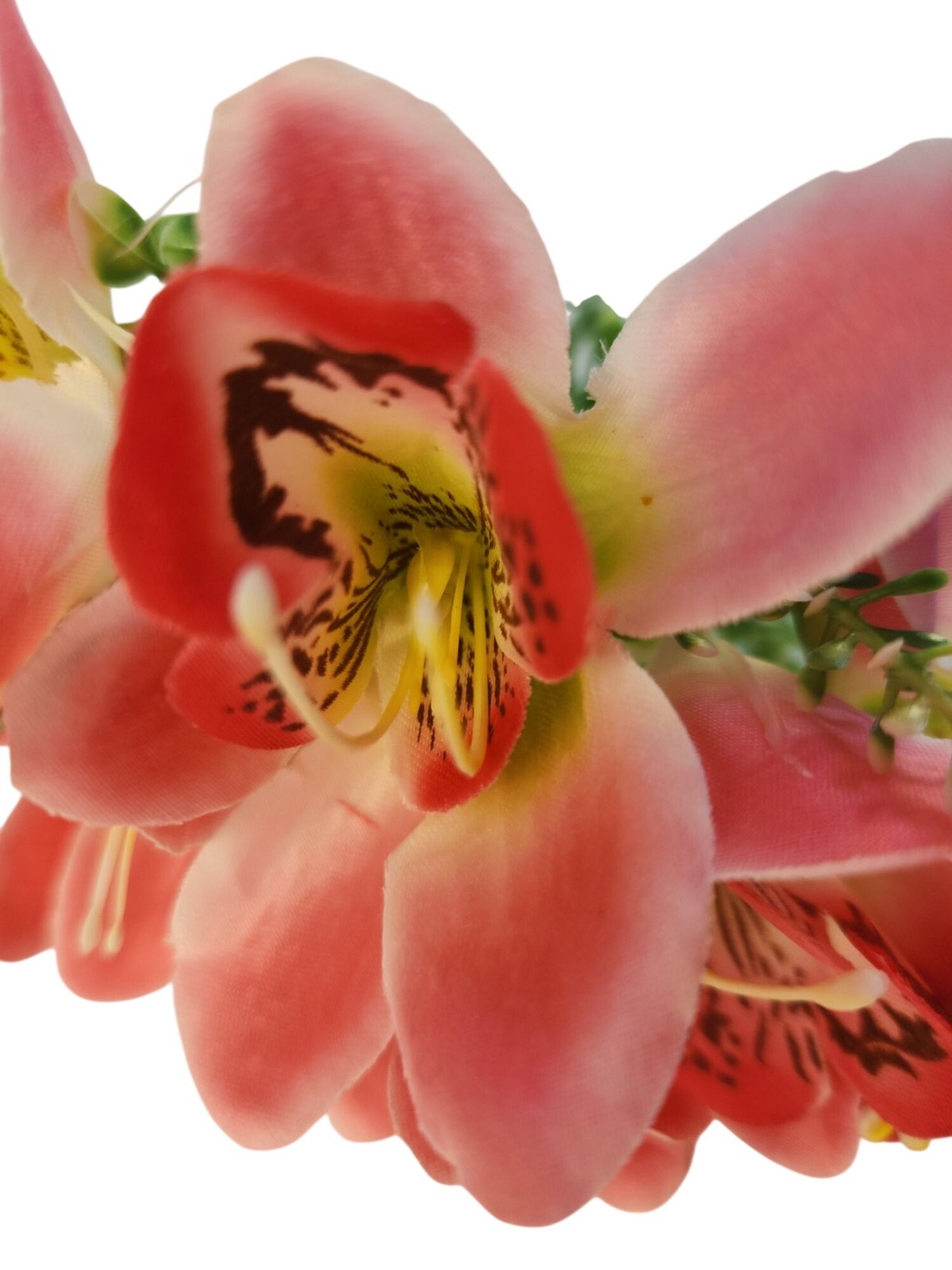 Real Touch Orchid Stems Set of 7 | Coral Pink Artificial Orchid Flowers | 13 Inc