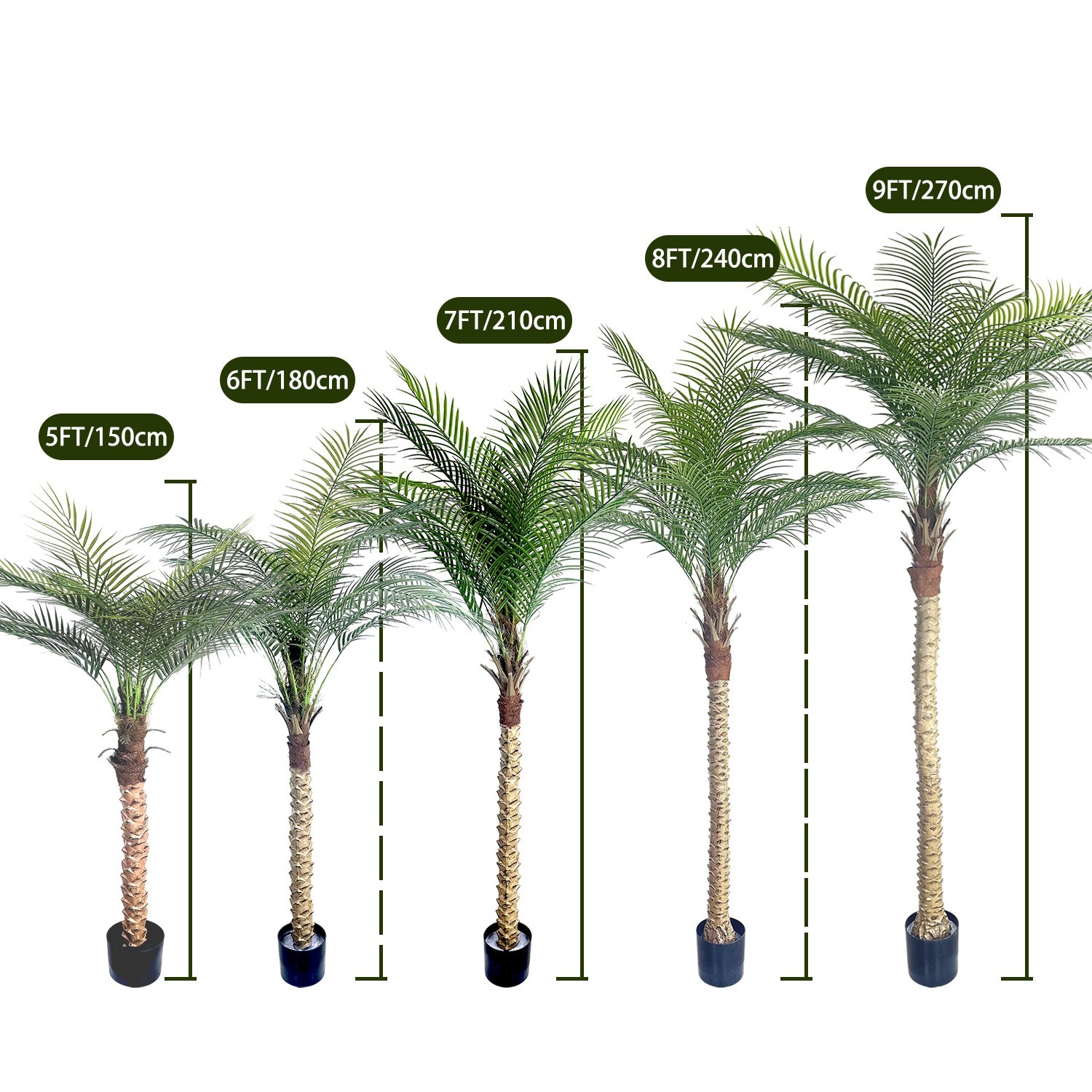 2Pack Artificial Palm Tree, Faux Tropical Coconut Plant for Home & Office Decor