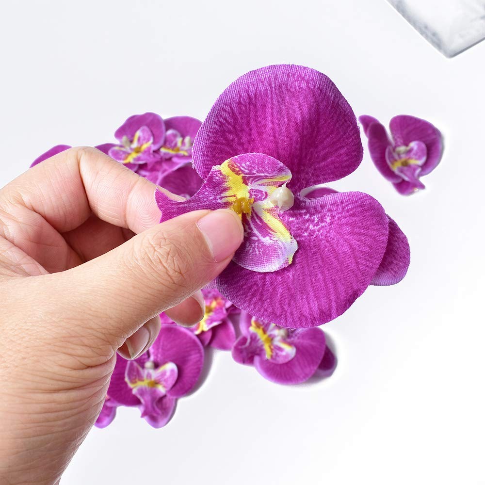 Artificial Silk Phalaenopsis Flower Heads, Fake Butterfly Orchid Heads for We…