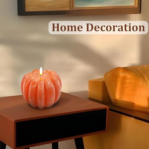 Fall Decor, Fall Decorations for Home – Flameless Pumpkin Candle with Orange