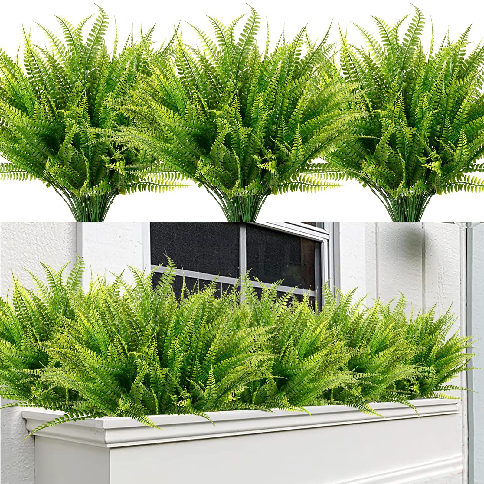 12 Bundles Artificial Boston Fern Plants Fake Boston Ferns Bushes Artificial …