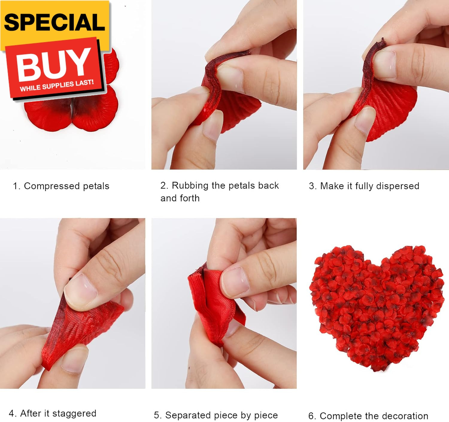 5000 Pcs Rose Petals Artificial Flower for Valentine’s Wedding Decor Romantic Ni