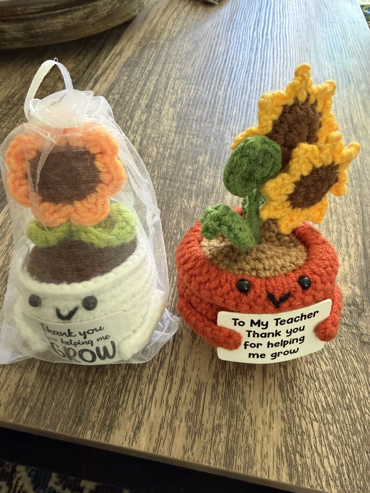 Thank You Gifts for Teacher Women, Crochet Sunflower Gifts lot of 2