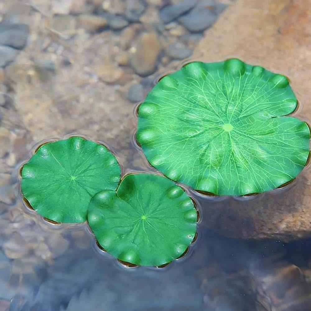 10 Packs Artificial Lily Pads,Floating Lily Pads for Ponds, Artificial Pond Plan