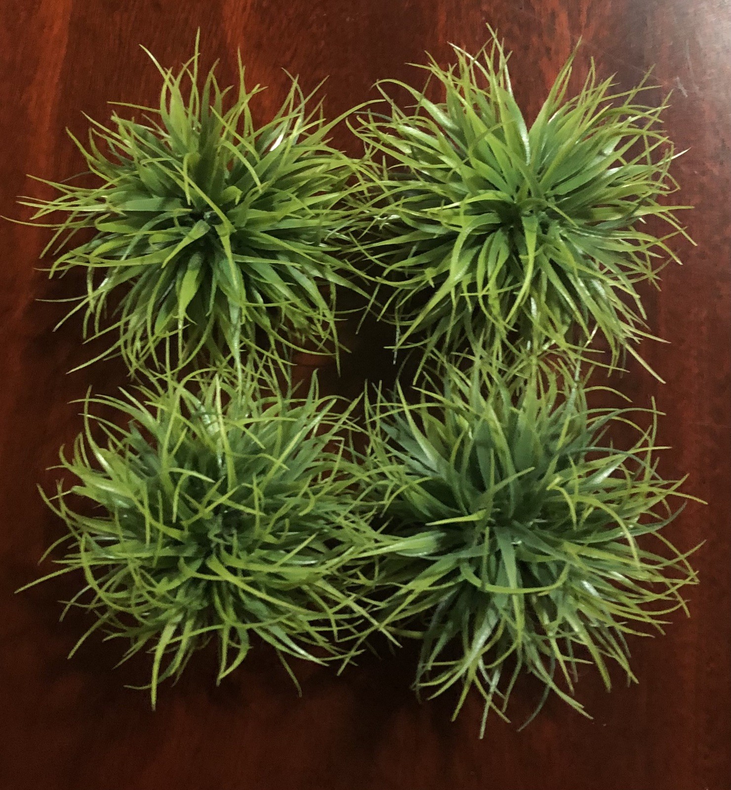 Set Of 4 – 5” Decorative Balls Artificial Leafy Green Grass Balls Bowl Fillers