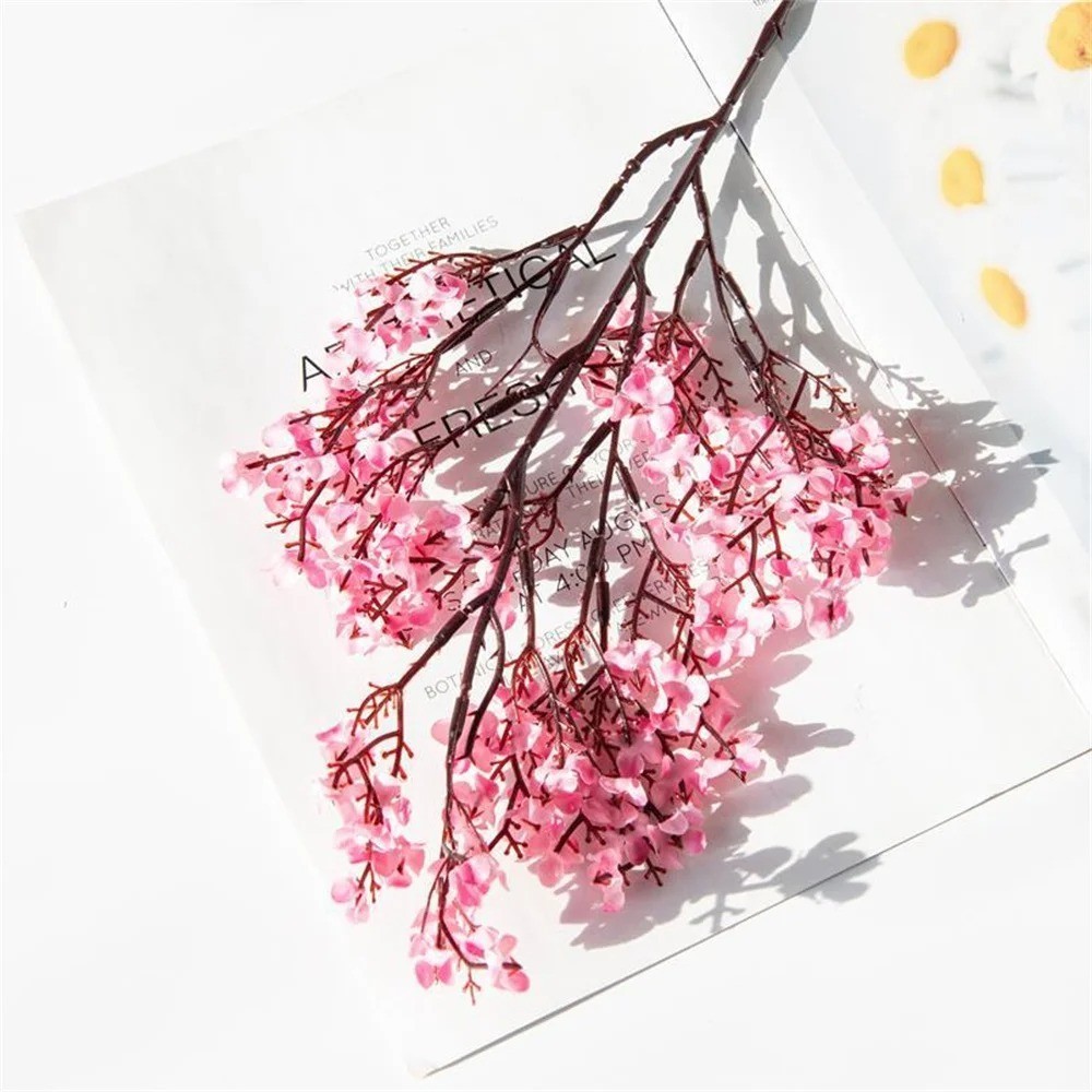 Artificial Flowers Cherry Blossoms Baby’s Breath Gypsophila Fake Flowers DIY Wed
