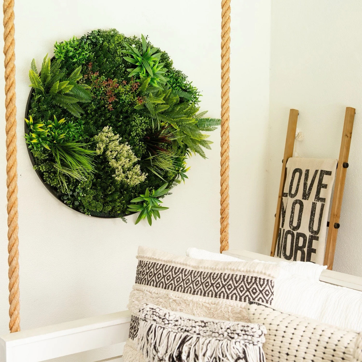 38” UV Resistant Amazon Rainforest Artificial Living Wall Art Panel With Frame