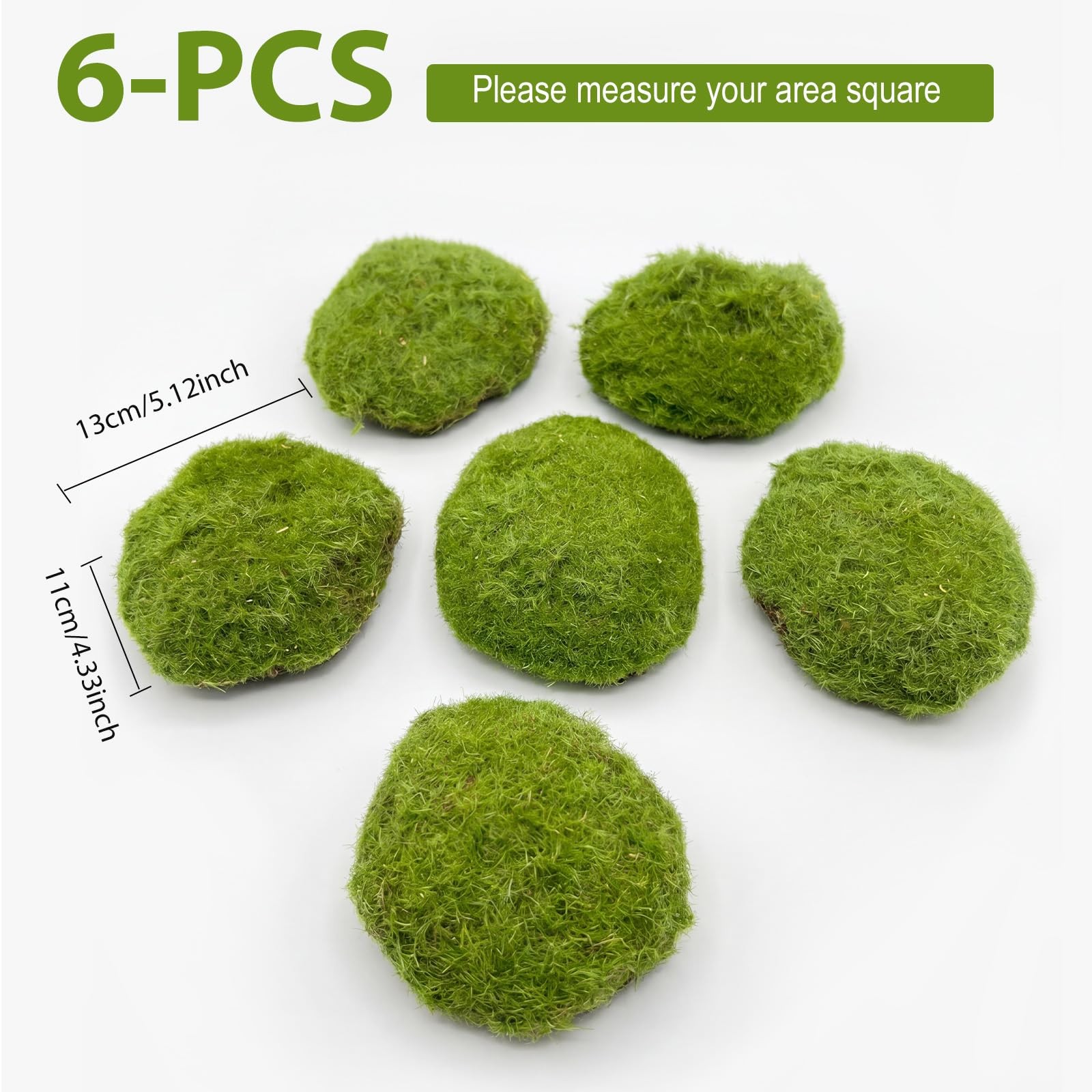 6 PCS Artificial Moss Blocks Decorative Stones For Garden Tank Decoration