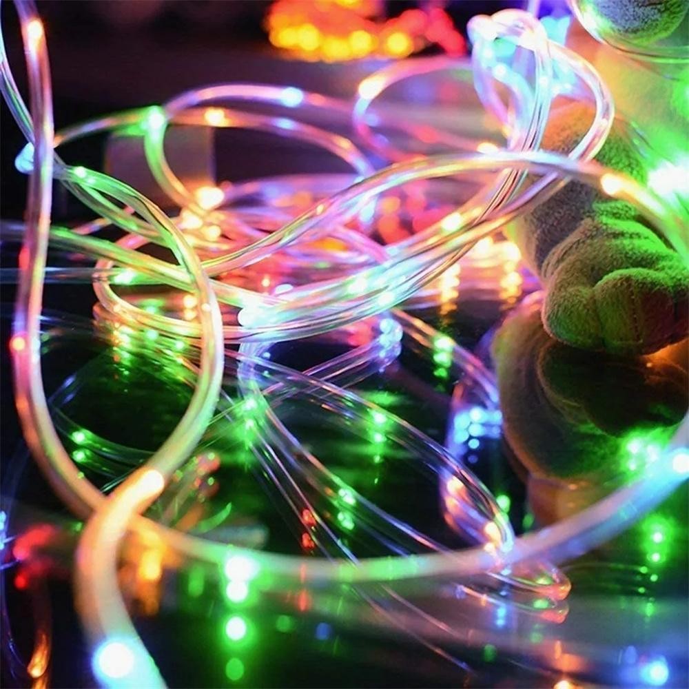 7m/12m/22m/32m Garland Tube Strip Lights Outdoor Waterproof LED Solar Rope Strin