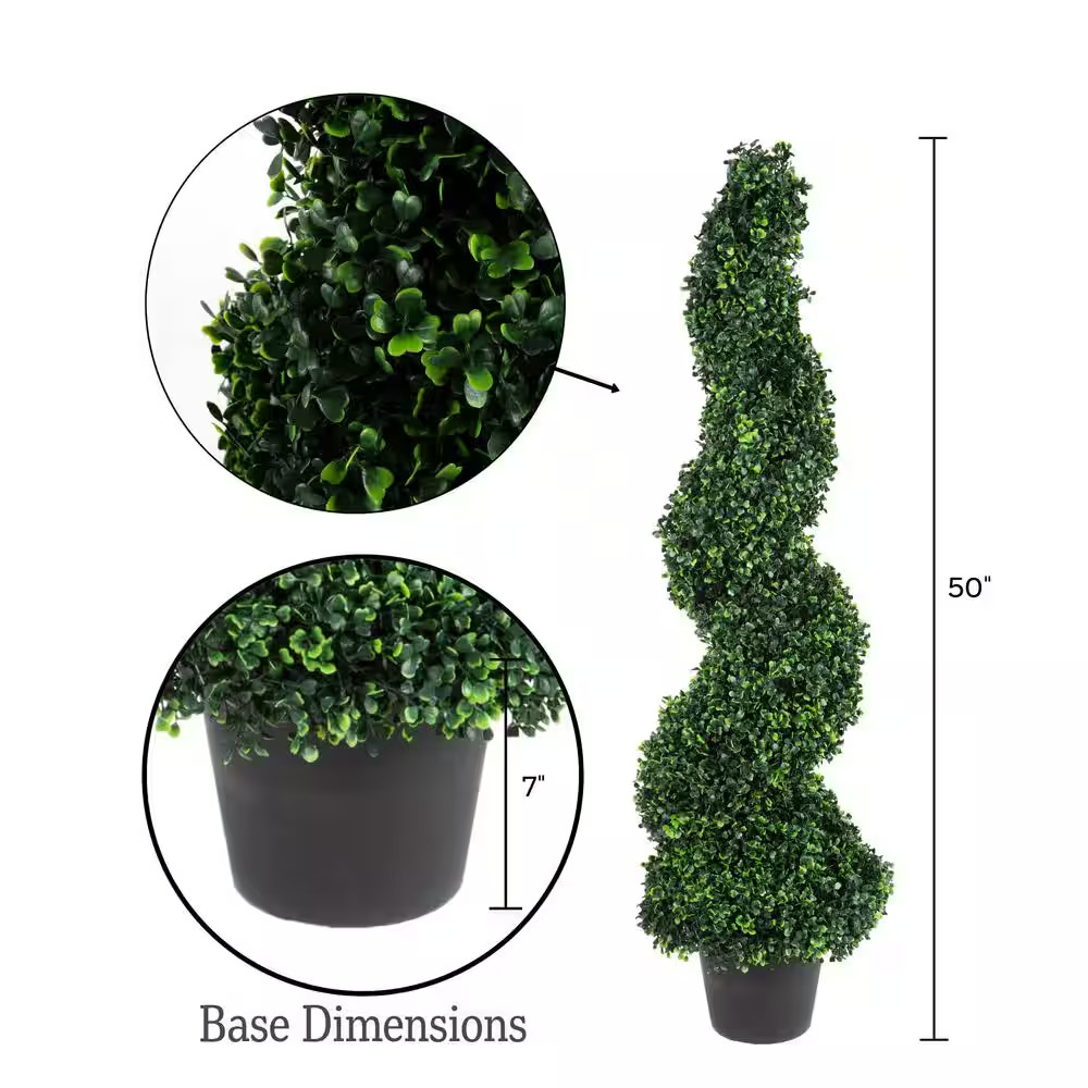 4 Ft. Artificial Boxwood Spiral Topiary Tree