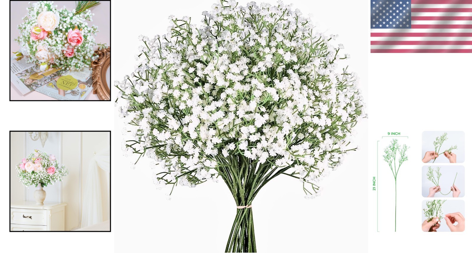 12 Stylish Gypsophila Flower Bundles – Perfect for Home and Event Decoration