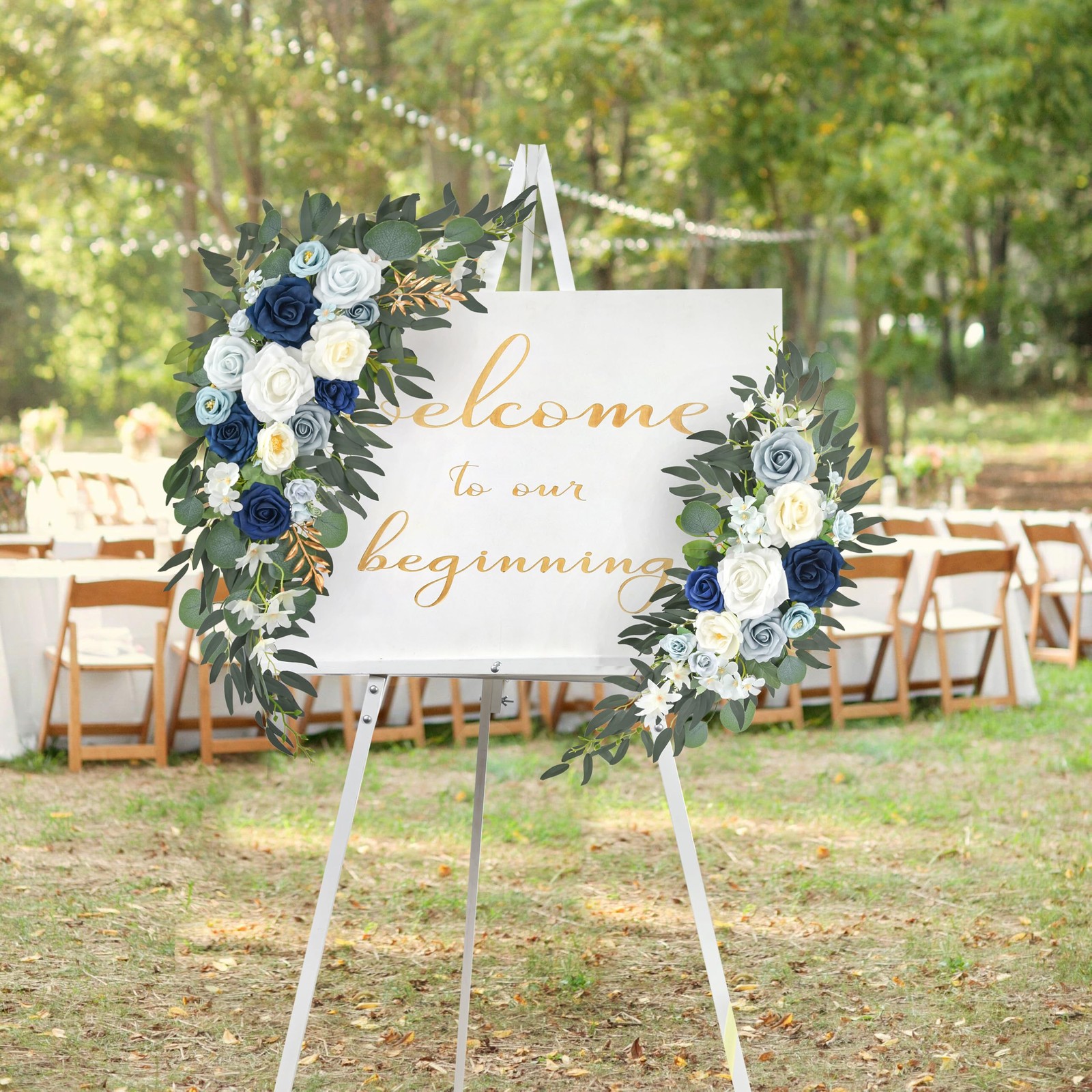 Wedding Arch Flowers Pack of 2 Artificial Silk Large Flower Swag Welcome Sign…