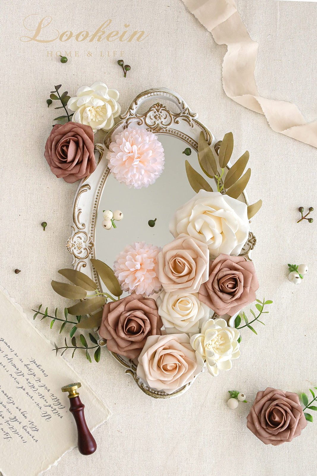 Artificial Flowers for DIY Wedding Decoration Bridal Bouquet Table Centerpiec…