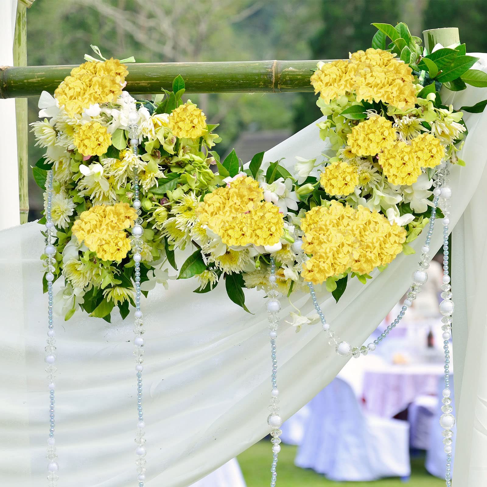 60 Pcs Silk Hydrangea Artificial Flowers Heads with 100 Pcs Stems Faux Flower…