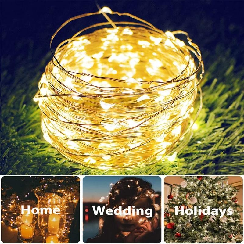 102m/52m/32m/22m/12m/7m Solar LED Fairy String Light Outdoor Festoon Lamp Garden
