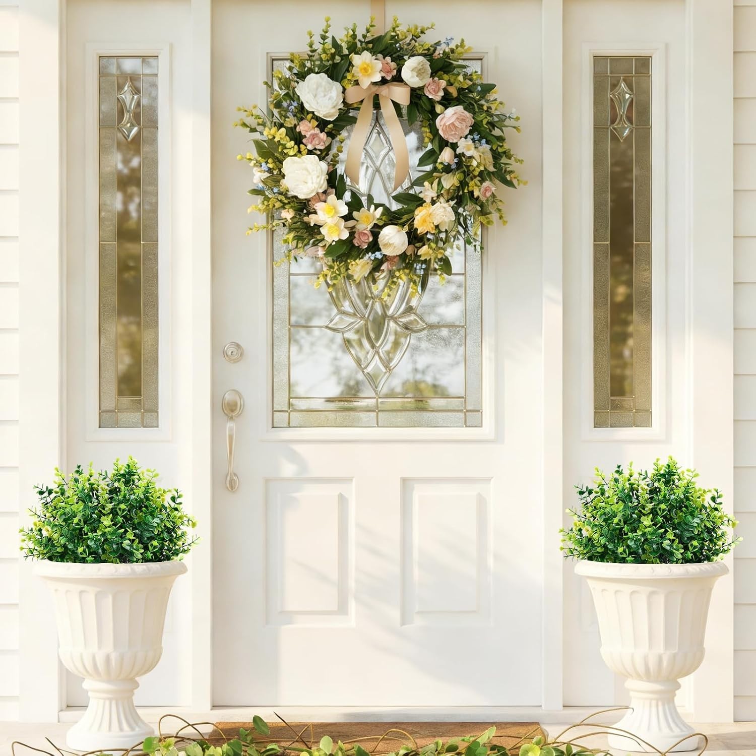 24-Pack UV Resistant Artificial Boxwood Stems for Elegant Indoor/Outdoor Decor