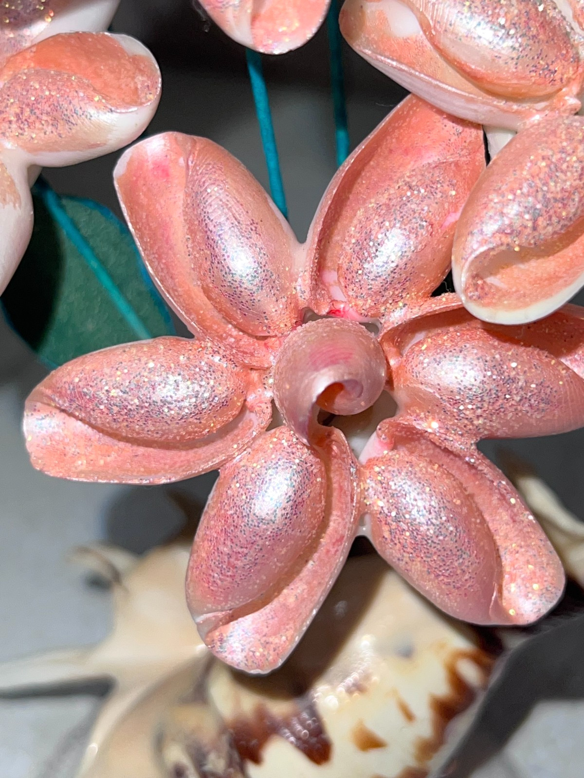 Handcrafted Seashell Floral Arrangement 1960-1970 Philippines