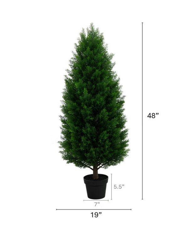2 Pack Nearly Natural Faux 4′ UV Resistant Cedar Tree Indoor and Outdoor NEW