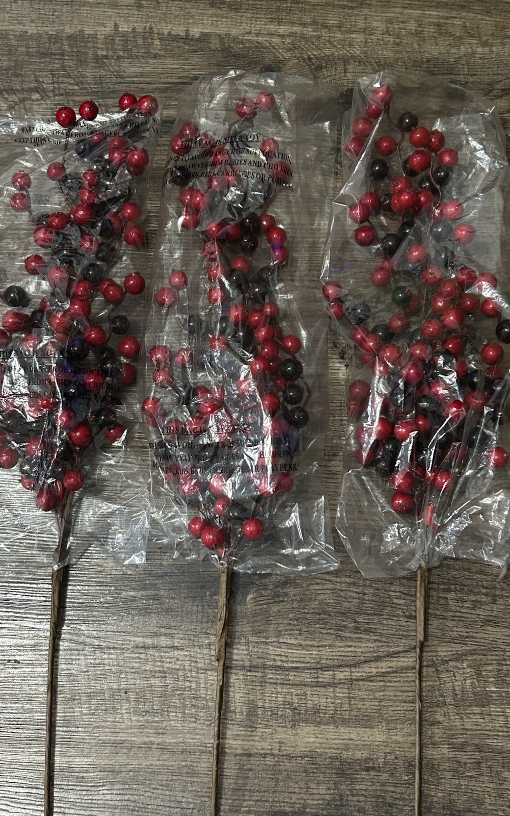 Artificial Holiday Berries color Red and Black 27″