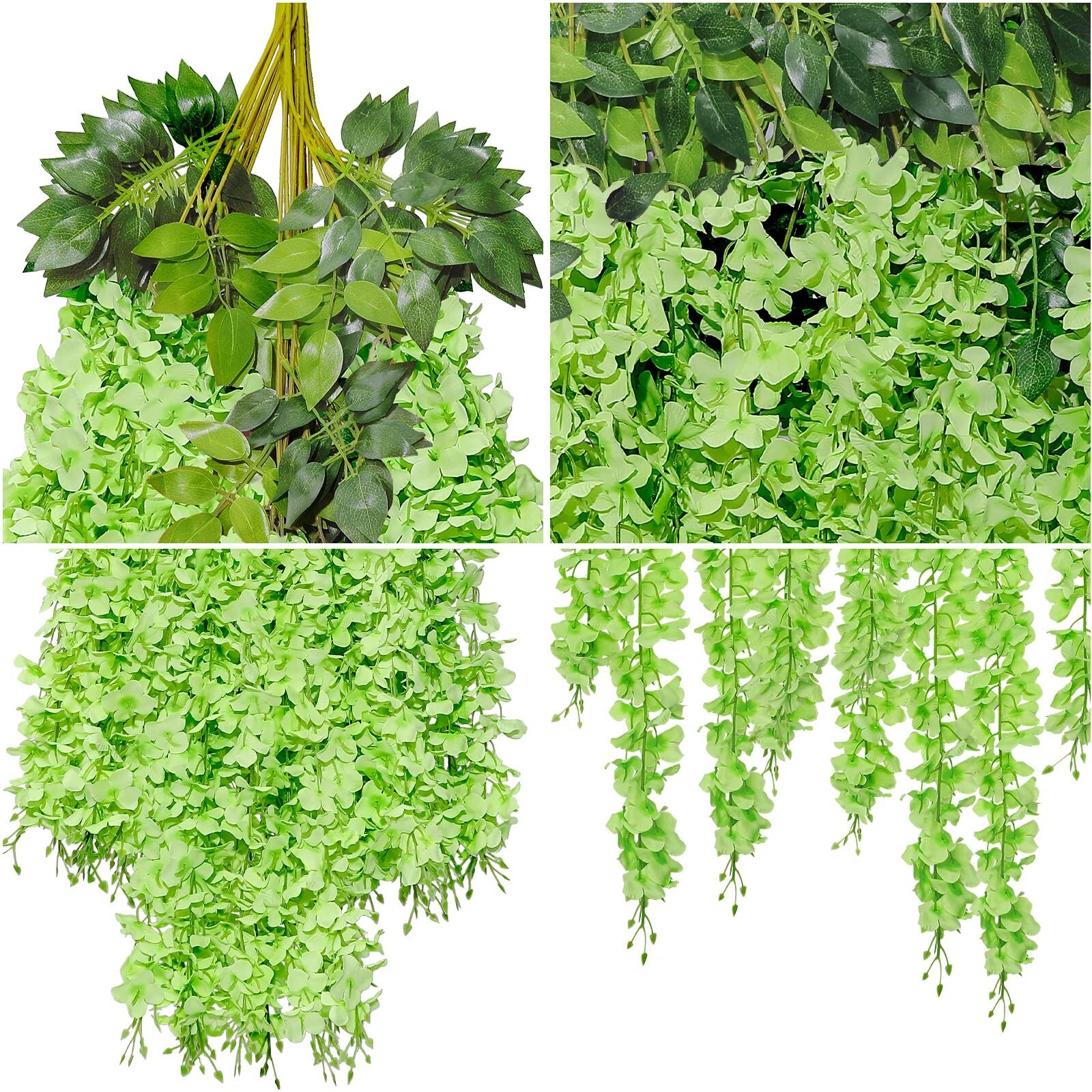 U’Artlines 36 Pack (Total 139 Feet) Artificial Fake Wisteria Vine Rattan Hang…