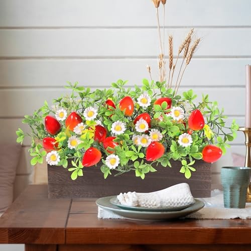 Strawberry Table Centerpieces Rustic Artificial Floral Arrangements Spring