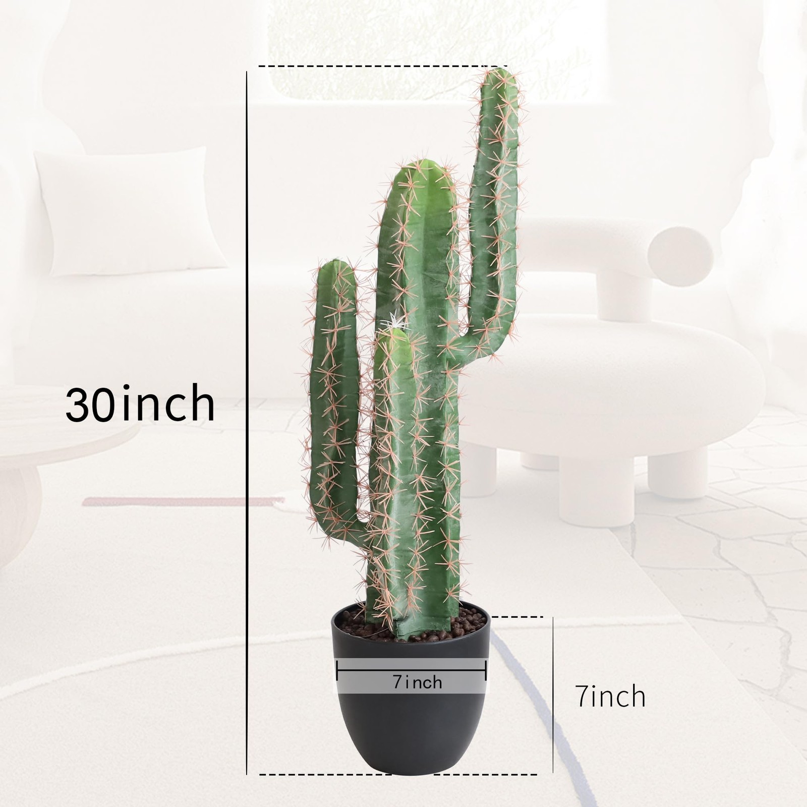 Artificial Cactus Fake Plant 30 Inch Tall Faux Cacti Plants for Home Garden O…