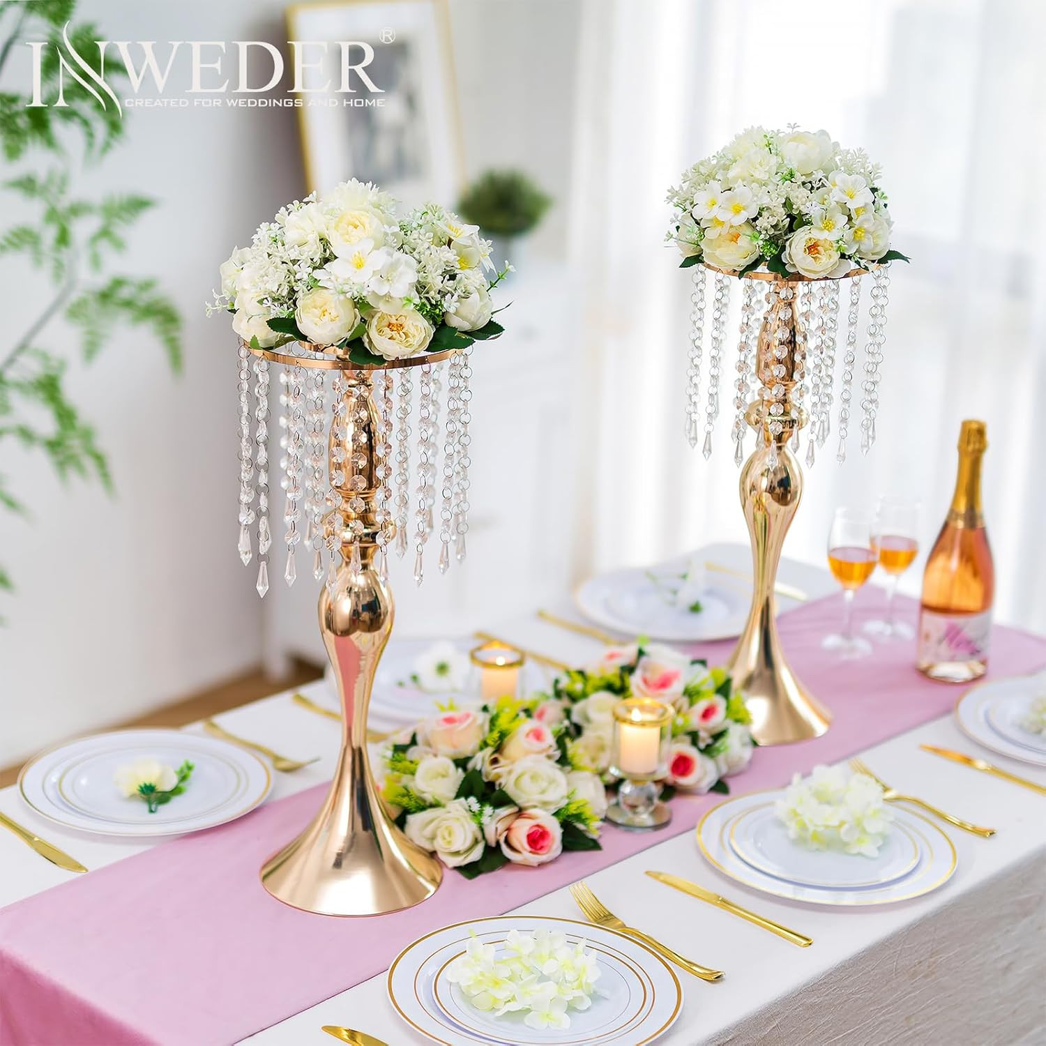 Elegant White Flower Balls Centerpieces – 10 PCS for Weddings & Events