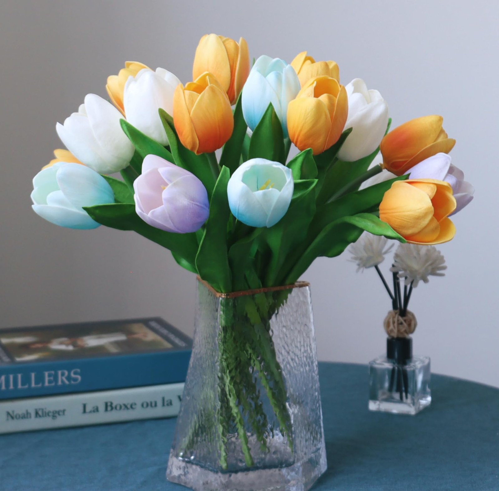Summer Colors Tulip Artificial Silk Flowers 11 PCS Luxury Bouquet Decor