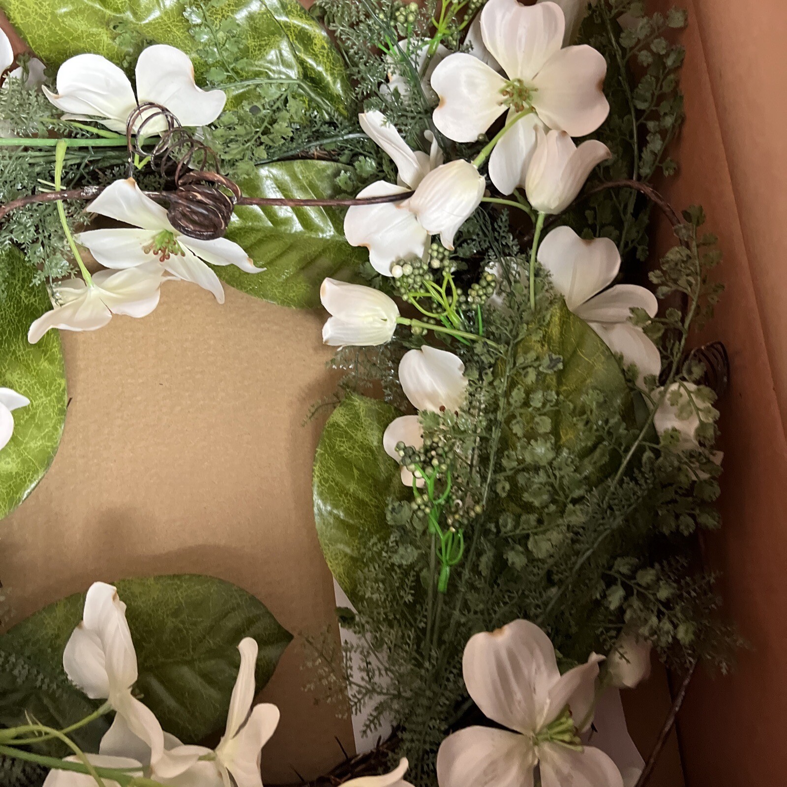 dogwood Valerie Parr Hill 26” Wreath Fern & Berry Christmas Easter