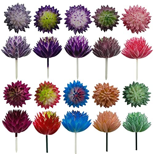10 PCS Artificial Succulent Plants, Mixed Color Artificial Succulents Picks