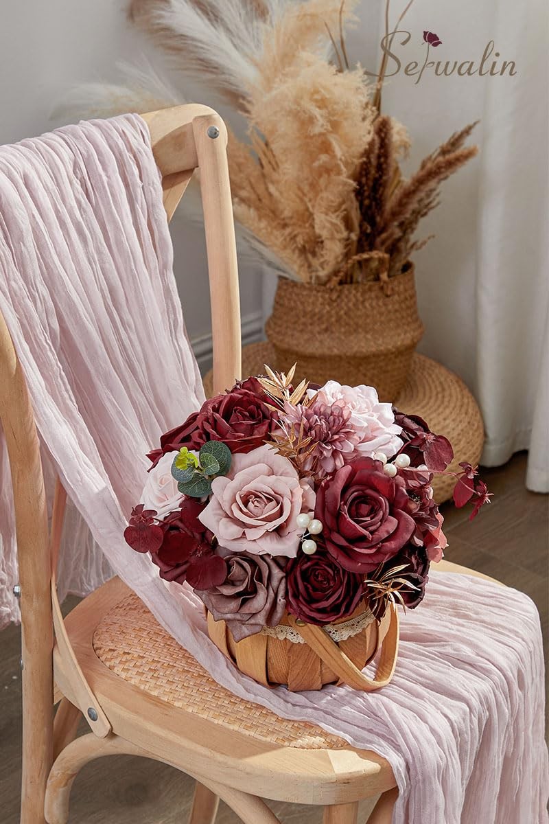 Artificial Flowers Wedding Flowers, Fake Burgundy Flowers Pink Bridal Shower …