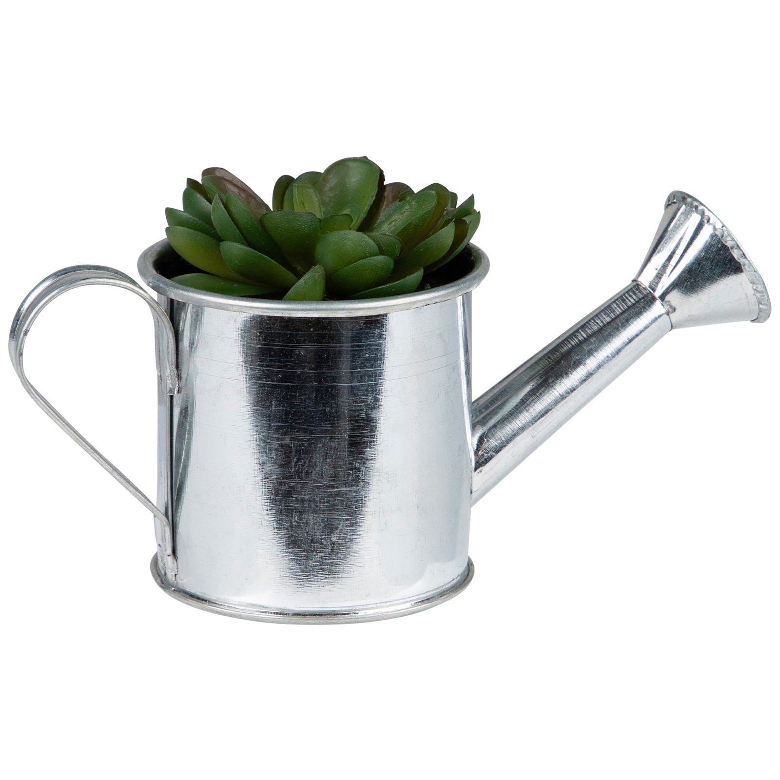 Northlight 4” Lime Green Mini Artificial Sprouting Rose Succulent Tin Water Can